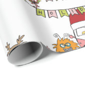 Papier Cadeau Acclamation de vacances de monstre (Coin rond)