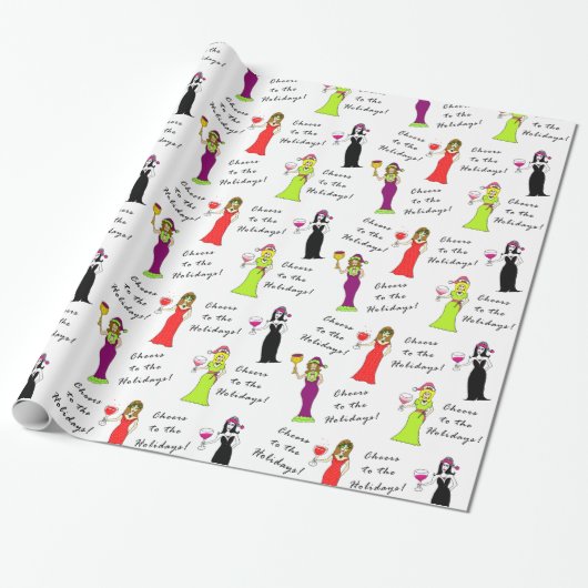 Papier Cadeau Acclamations aux vacances ! Femmes de vin (Déroulé)