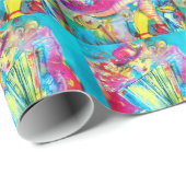 PAPIER CADEAU ACCORDION PLAYER DANS LA NUIT (Coin rond)