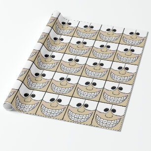 Papier Cadeau Accrochez-vous le visage souriant avec des dents