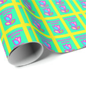 PAPIER CADEAU ACCUEIL ACCUEIL DESIGN PURPLE ET JAUNE (Coin rond)