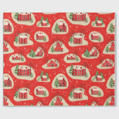 Papier Cadeau Accueil d'hiver Motif de Noël (Plat)