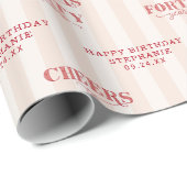 Papier Cadeau Accueil personnalisé à quarante ans 40e anniversai (Coin rond)