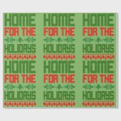 Papier Cadeau Accueil Pour Les Vacances Rouge Vert (Plat)