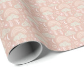 Papier Cadeau Accueillant bébé rose (Coin rond)