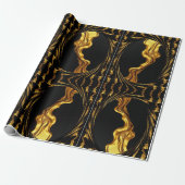 Papier Cadeau Achempong Zazzle: Luxury Swirl Abstract Art Gift W (Déroulé)