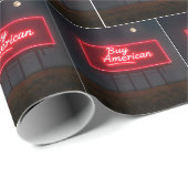 Papier Cadeau Acheter American Red Neon Billboard (Coin rond)