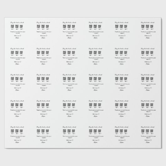 Papier Cadeau acheter une boisson acheter mariée scanner QR code (Plat)