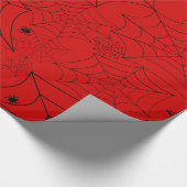 Papier Cadeau acide d'araignée halloween rouge (Coin)