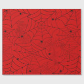 Papier Cadeau acide d'araignée halloween rouge (Plat)