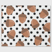 Papier Cadeau Acorn Black Dots Automne Y2K Motif (Plat)