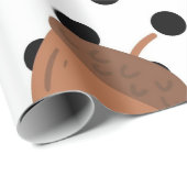 Papier Cadeau Acorn Black Dots Automne Y2K Motif (Coin rond)