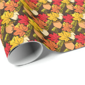 Papier Cadeau Acorns et feuille IV (Coin rond)