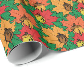 Papier Cadeau Acorns et feuille VI (Coin rond)