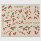 Papier Cadeau Acorns, Feuilles Automnes, Papier Enveloppant Auto (Plat)