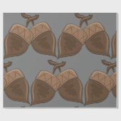 Papier Cadeau Acorns Rustique Forêt d'automne Nature (Plat)