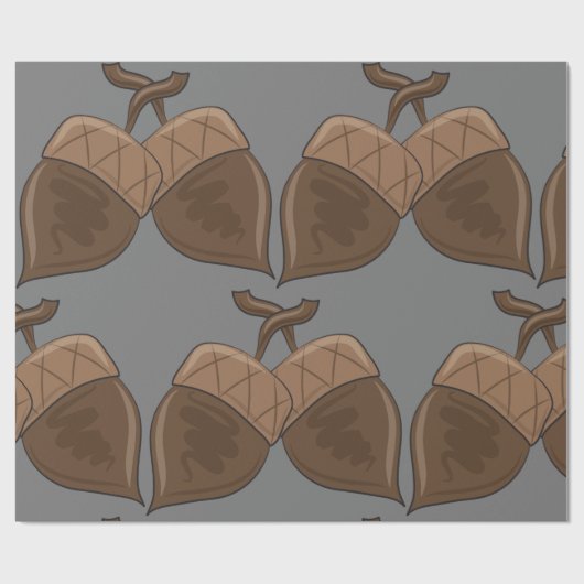 Papier Cadeau Acorns Rustique Forêt d'automne Nature (Plat)