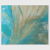 Papier Cadeau Acrylique pour abstrait littoral turquoise (Plat)