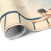 Papier Cadeau Acte de cirque masculin hawaïen de nageurs de (Coin rond)