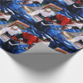 Papier Cadeau Action au filet d'hockey (Coin)