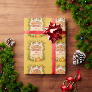 Papier Cadeau Action de grâce Automne Feuilles d'érable et citro