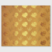 Papier Cadeau Action de grâce feuille d'or (Plat)