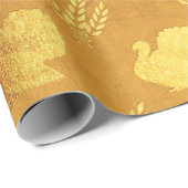 Papier Cadeau Action de grâce feuille d'or (Coin rond)