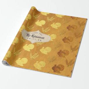 Papier Cadeau Action de grâce feuille d'or