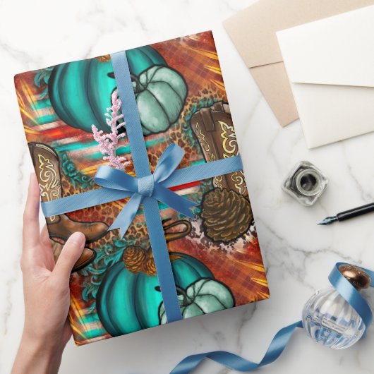 Papier Cadeau Action de grâce occidentale  (Cadeaux)