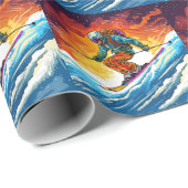 Papier Cadeau Action de ski (Coin rond)