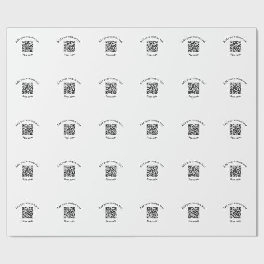 Papier Cadeau Add your custom text scan QR code business  (Plat)