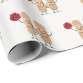 Papier Cadeau Adhesive Bandage Cheerleaders On White (Coin rond)