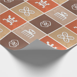 Papier Cadeau Adinkra géométrique africain ethnique
