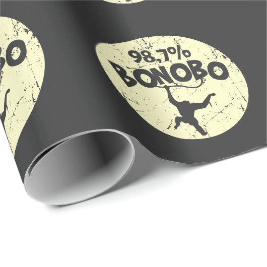 Papier Cadeau ADN Bonobo de singe chimpanzé (Coin rond)