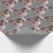 Papier Cadeau Ado Caché Derrière De Longs Cheveux Bleus (Coin)