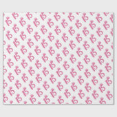 Papier Cadeau ado de 15 ans Anniversaire Quinze Couronne rose (Plat)