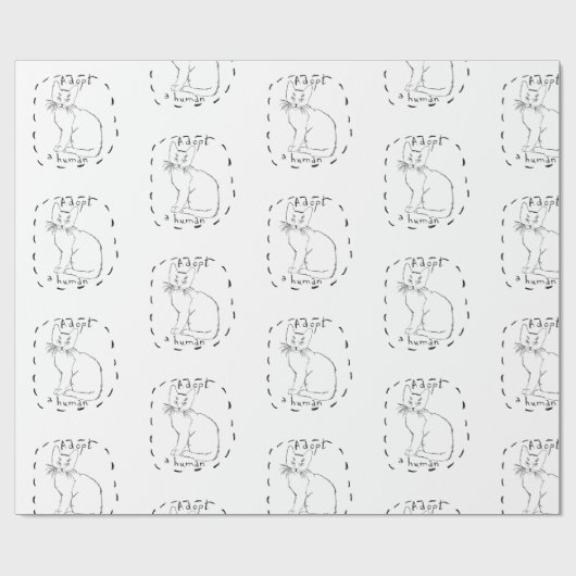 Papier Cadeau Adopter un humain (Plat)