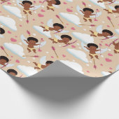 Papier Cadeau Adorable Afro-Américain Cherub avec les Coeurs (Coin)
