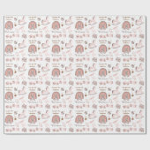 Papier Cadeau Adorable Blush Brown Welcome Baby (Plat)