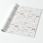 Papier Cadeau Adorable Cats Peeking Over Hearts  (Déroulé)