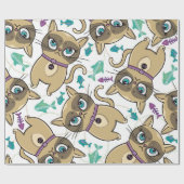 Papier Cadeau Adorable chat Kitty (Plat)