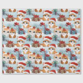 Papier Cadeau adorable chatons de Noël (Plat)