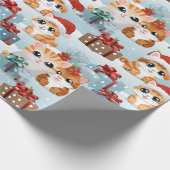 Papier Cadeau adorable chatons de Noël (Coin)