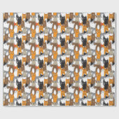 Papier Cadeau Adorable chats mignons et chatons Amoureux des cha (Plat)