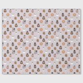 Papier Cadeau Adorable Chouette d'Halloween Motif (Plat)