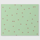 Papier Cadeau Adorable coccinelle vert clair (Plat)