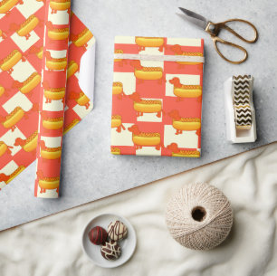 Papier Cadeau Adorable Dachshund Hot Dog