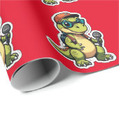 Papier Cadeau adorable dinasaur (Coin rond)
