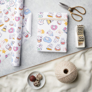 Papier Cadeau Adorable et Motif lapin mignon