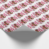 Papier Cadeau Adorable Fille Africaine Américaine & Chiot Noël (Coin)